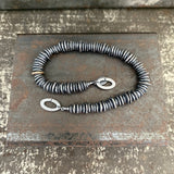 Lunar Oxidized Abacus Bracelet with 14k