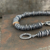 Lunar Oxidized Abacus Bracelet with 14k