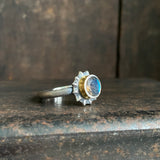 Spine Ring with Labradorite