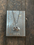 Cladonia Fringe Pendant with Black Sapphire and Tourmaline