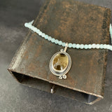 Cladonia Orbit Pendant with Citrine and Aquamarine