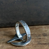 Split Ring with Crescent Moon, Gilded Star, and Diamond