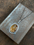 Shadowbox Pendant with Citrine and Swiss Blue Topaz