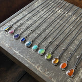 Two Dot Pendant with Gemstone