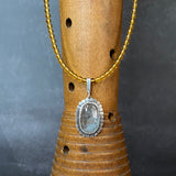 Halo Pendant with Aquamarine and Citrine