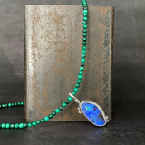 Cladonia Orbit Pendant with Boulder Opal and Malachite
