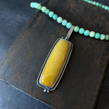 Orbit Pendant with Yellow Aventurine and Chrysoprase