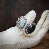 Split Ring with Tourmaline and Tourmaline in Quartz