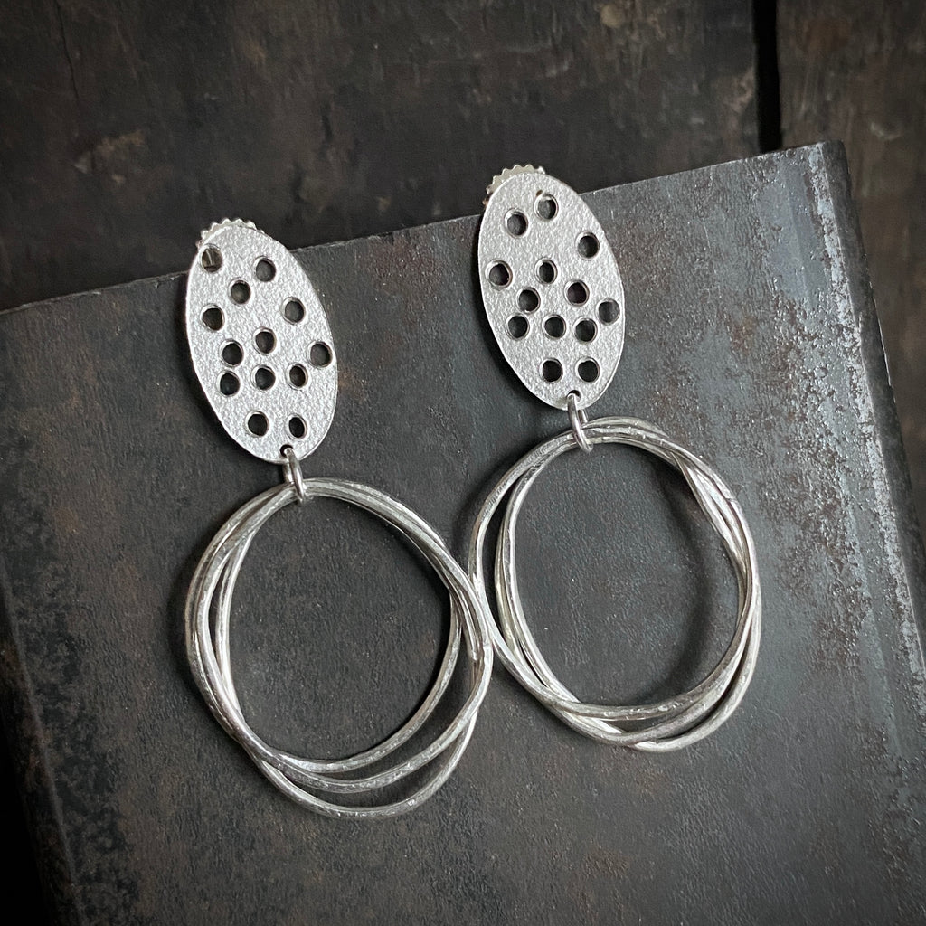 Foramina Oval and Ring Dangle Earrings