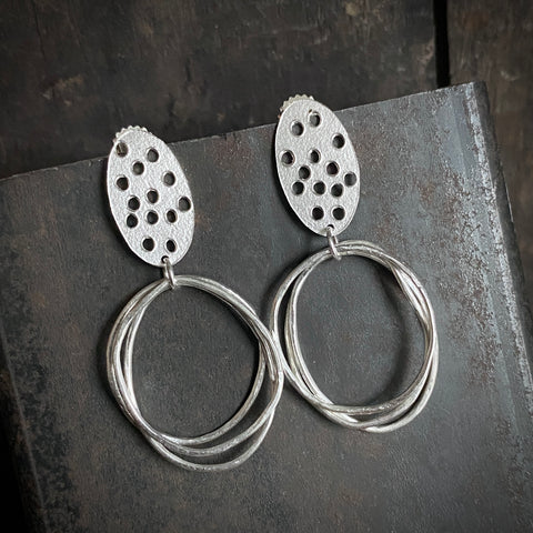Foramina Oval and Ring Dangle Earrings