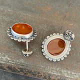 Halo Earrings with Carnelian
