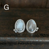 Two Dot Earrings with Gemstones