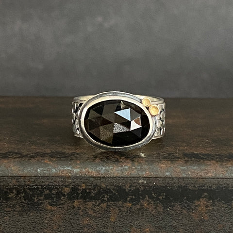 Odyssey Ring with Black Moonstone