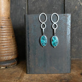 Double Oval Earrings with Turquoise
