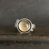 Cladonia Orbit Ring with Mother of Pearl Doublet
