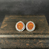 Halo Earrings with Carnelian