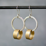 Brass and Sterling Dangle Earrings III