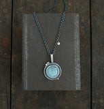 Aquamarine Radius Pendant with 18k Dot Charm