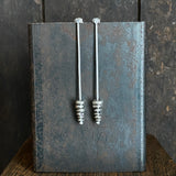 Lunar Stacked Dot Earrings, Silver