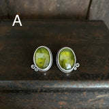 Two Dot Earrings with Gemstones