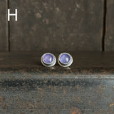 Simple Stud Earrings with Gemstone