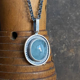 Aquamarine Nimbus Pendant with 18k Dot Charm