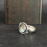 Cladonia Orbit Ring with Mother of Pearl Doublet