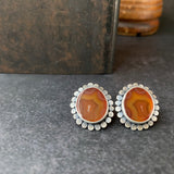 Halo Earrings with Carnelian