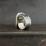 Chiseled Frame Ring with Golden Sheen Obsidian