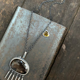 Cladonia Fringe Pendant with Black Sapphire and Tourmaline