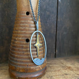 Lunar Terrain Pendant with Gilded North Star and Diamond