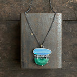 Lunar Stack Pendant with Malachite and Opal