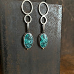 Double Oval Earrings with Turquoise