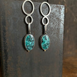 Double Oval Earrings with Turquoise