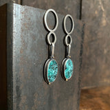 Double Oval Earrings with Turquoise