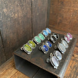 Two Dot Earrings with Gemstones