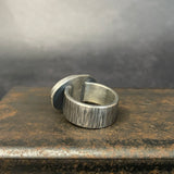 Dendritic Agate Ring with Wide Band