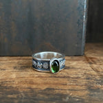 Lunar Path Band Ring with Green Tourmaline