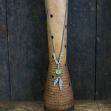 Lunar Sprout Pendant with Peridot and Sterling Silver Beads