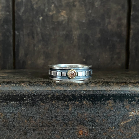 Galaxy Stacked Path Band with Rose Cut Diamond