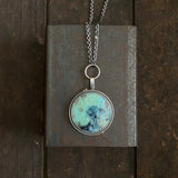 Galaxy Orbit Pendant with Opalized Wood II