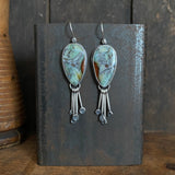 Lunar Tassel Earrings with Opalized Wood