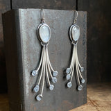 Lunar Dewdrop Earrings with Gray Moonstone II