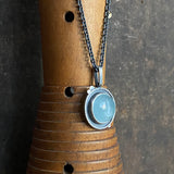 Aquamarine Radius Pendant with 18k Dot Charm