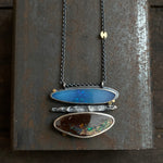 Lunar Stack Pendant with Boulder Opal and Opal Doublet