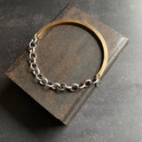 Chain Bangle Bracelet in Brass, Heavyweight
