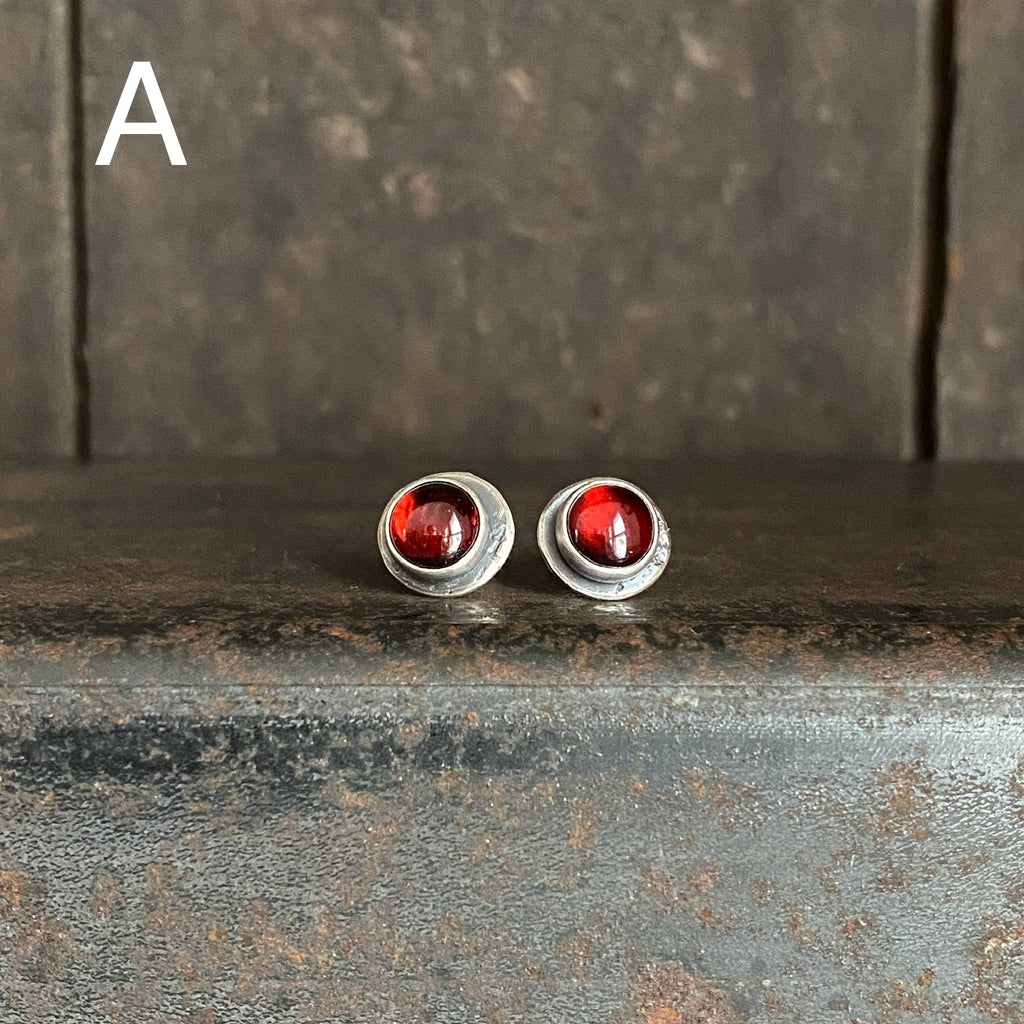 Simple Stud Earrings with Gemstone