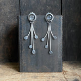 Lunar Dewdrop Earrings with Gray Moonstone