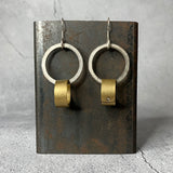 Brass and Sterling Dangle Earrings III