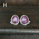 Two Dot Earrings with Gemstones